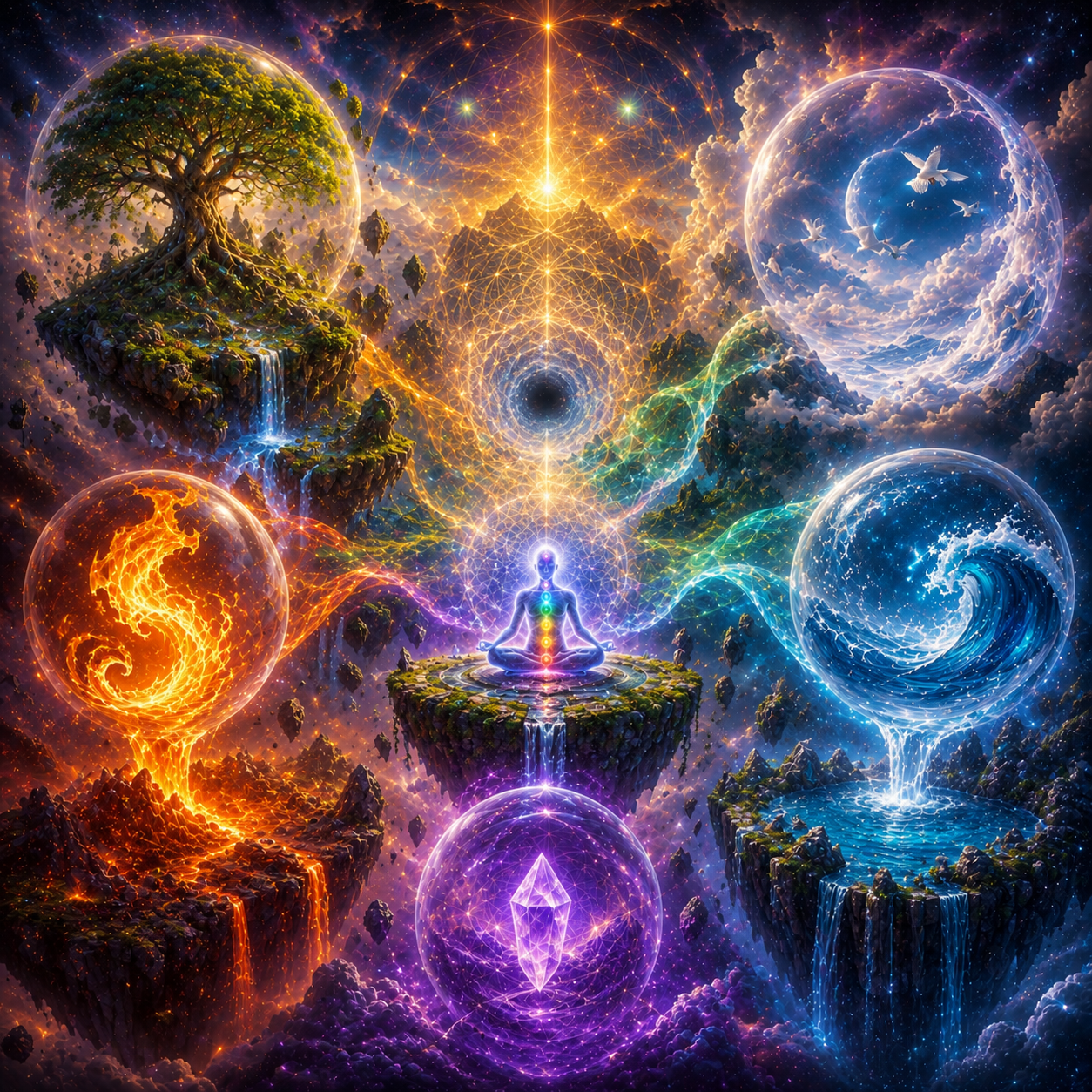 Elemental Ascension — chakra meditation art print